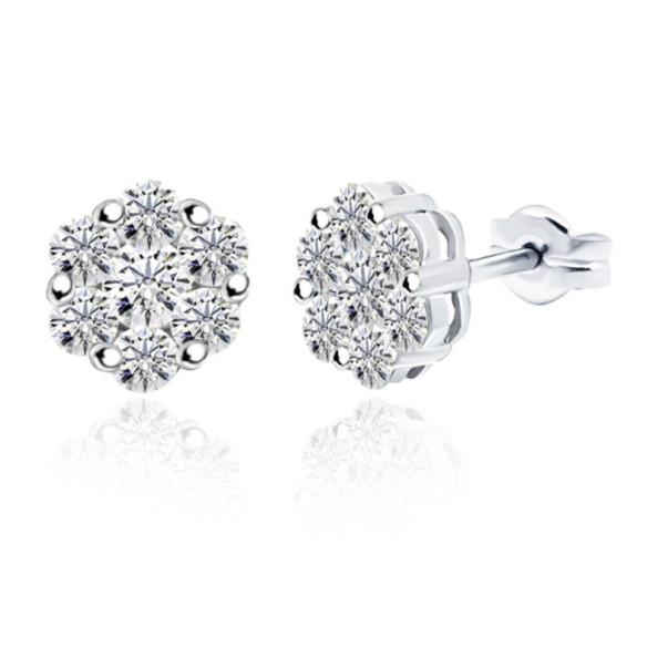 Pendientes Diamantes Camelia 0.80 Oro Blanco - dortoirs