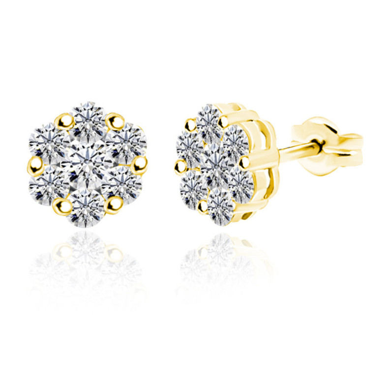 Pendientes Diamantes Camelia 0.80 Oro Amarillo - sonolento