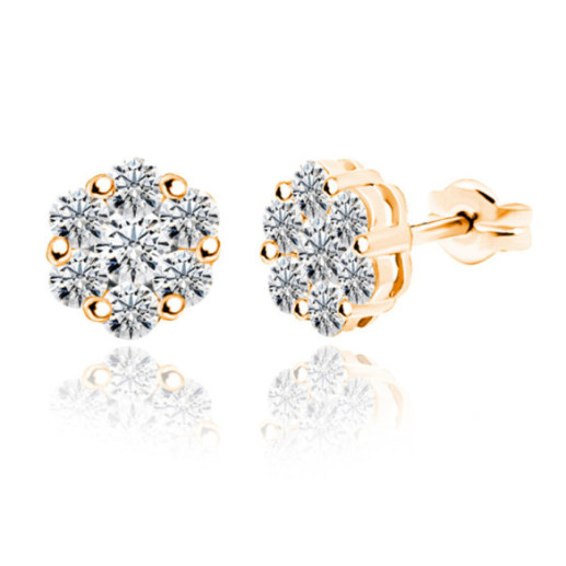 Pendientes Diamantes Camelia 0.80 Oro Rosa - dortoirs