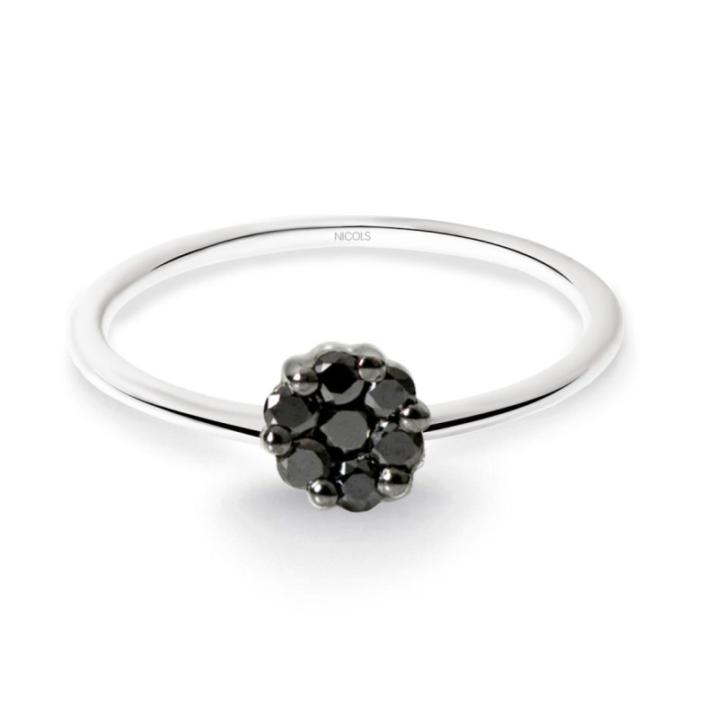 Anillo Diamantes Negros Camelia 0.11 - Anillos de Diamantes