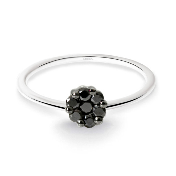 Anillo Diamantes Negros Camelia 0.11 - Anéis de diamante