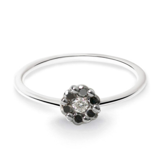Anillo Diamantes Negros y Blanco Camelia 0.11 - Brilhante