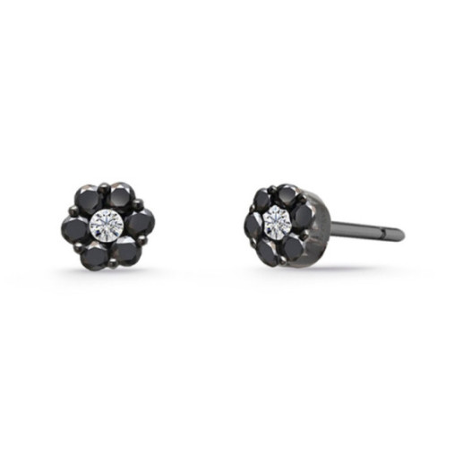 Pendientes Diamantes Negros y Blancos Camelia 0.22 - sleepy