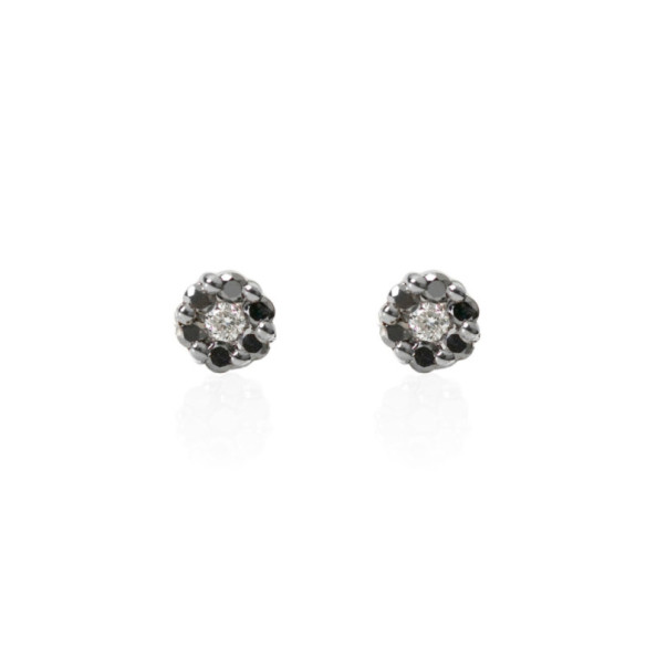 Pendientes Diamantes Negros y Blancos Camelia 0.22 - sleepy
