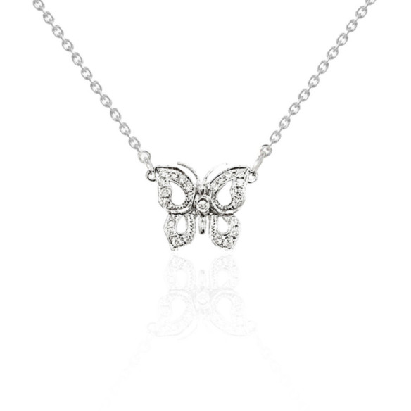Halskette Schmetterling Diamant Nicols - Diamant Halsketten