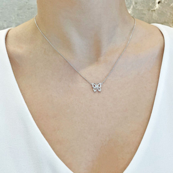 Halskette Schmetterling Diamant Nicols - Diamant Halsketten