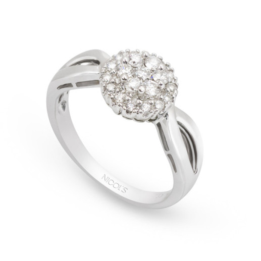 Gold diamond ring TABLET - Brilliant Cut