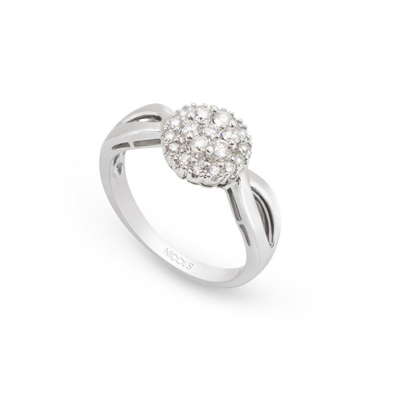 Gold diamond ring TABLET - Brilliant Cut