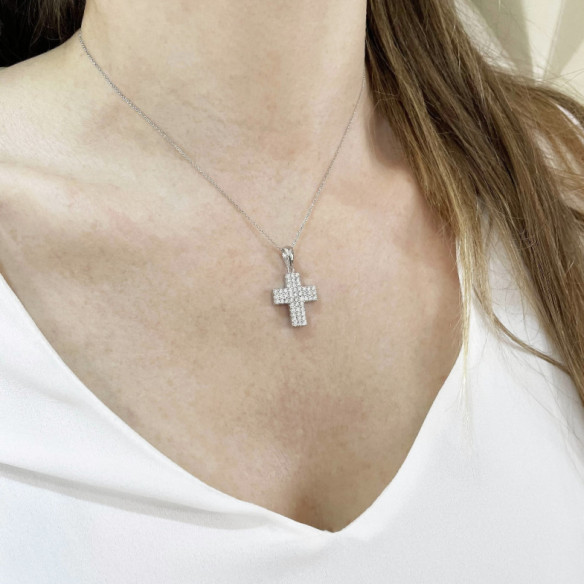Triple Diamond Cross CATHOLIC SIGN - Diamond Crosses