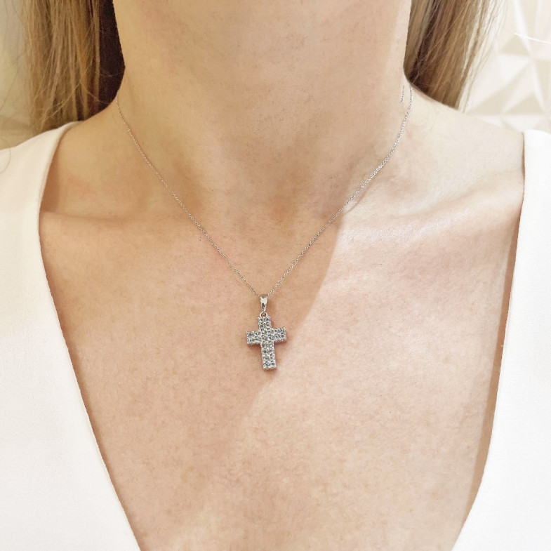 Double Topaz Cross CATHOLIC SIGN - Crosses