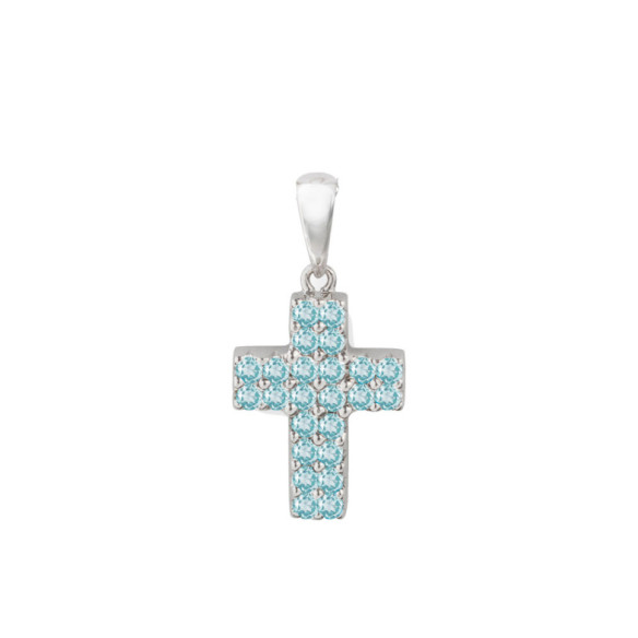 Double Topaz Cross CATHOLIC SIGN - Crosses