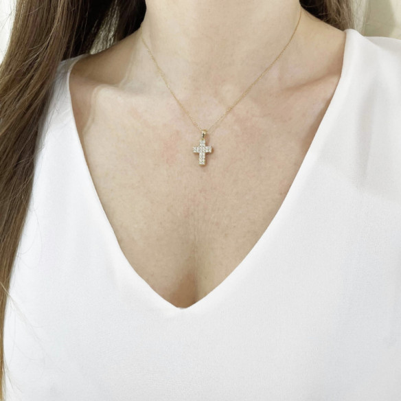 Double Diamond Cross CATHOLIC SIGN - Diamond Crosses