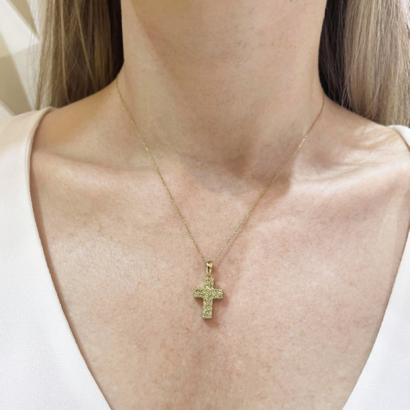 Double Peridot Cross CATHOLIC SIGN - Crosses