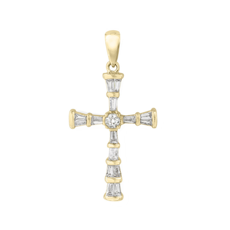 Cross Diamonds Giallo Gold Baguettes 0.43ct - Croci di diamante