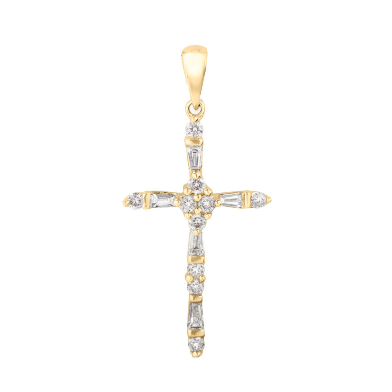 Cruz Oro Amarillo y Diamantes Latin Catholic Sign - Diamantkreuze