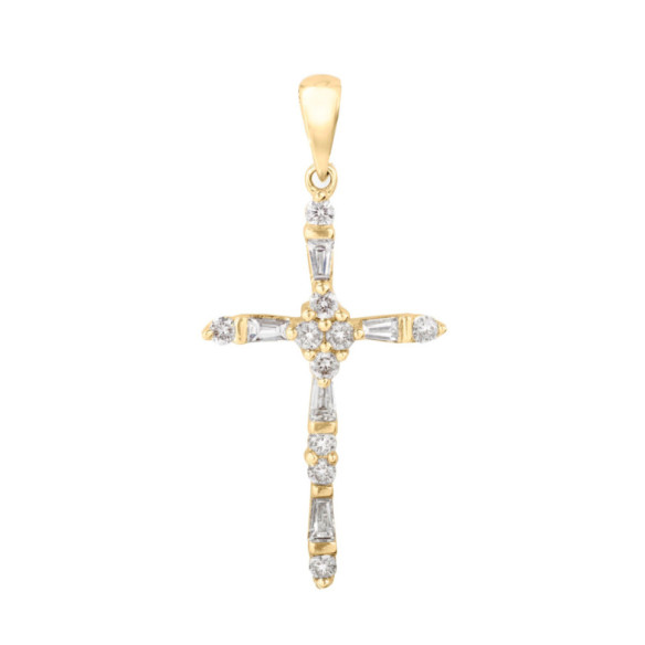Cruz Oro Amarillo y Diamantes Latin Catholic Sign - Diamantkreuze