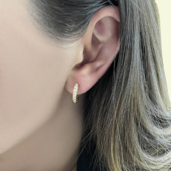 Orecchini con diamanti a cerchio creolo - orecchini
