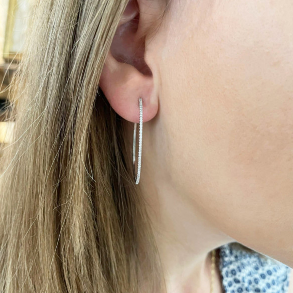 HOOP Gold Oval Hoop Earrings - Bride earrings