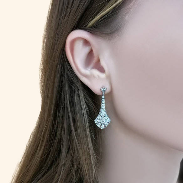 Pendientes Diamantes Largos Alhambra - Boucles d'oreilles mariées