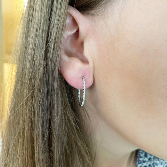 Gold hoop earrings HOOP - Bride earrings