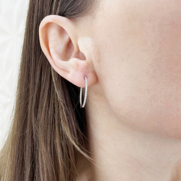 Gold hoop earrings HOOP - Bride earrings