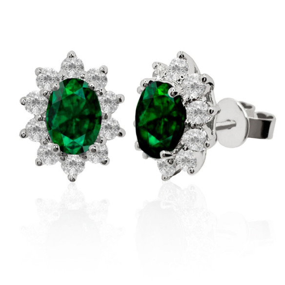 Pendientes Esmeralda Orla 1.90 Ct. - Pendientes de Esmeraldas