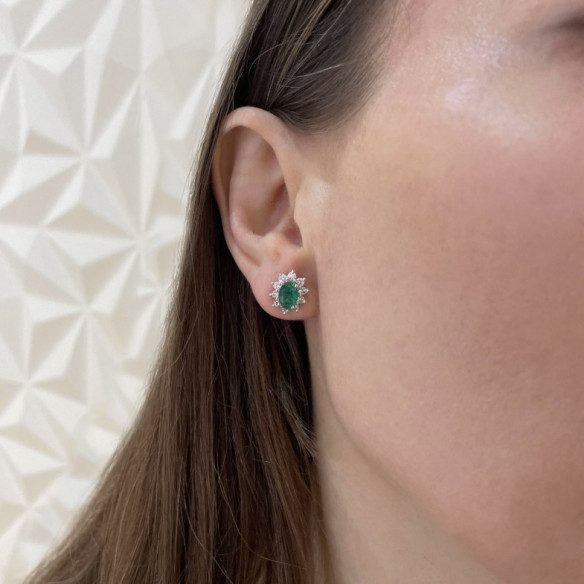 Pendientes Esmeralda Orla 1.90 Ct. - Pendientes de Esmeraldas