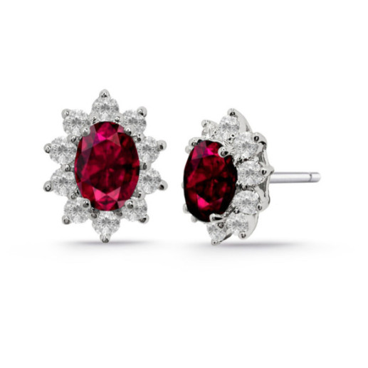 Pendientes Rubí Orla Dalia 2.60 + 1.00 - Pendientes de Rubi