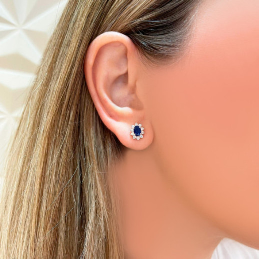 Pendientes Oro Blanco Zafiro Orla 1.40 Ct. - PENDIENTES 2