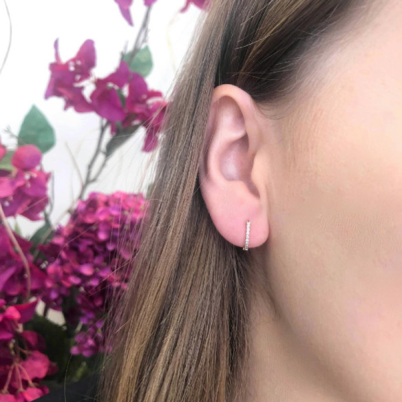MINI diamond earrings CREOLE - Diamond Earrings