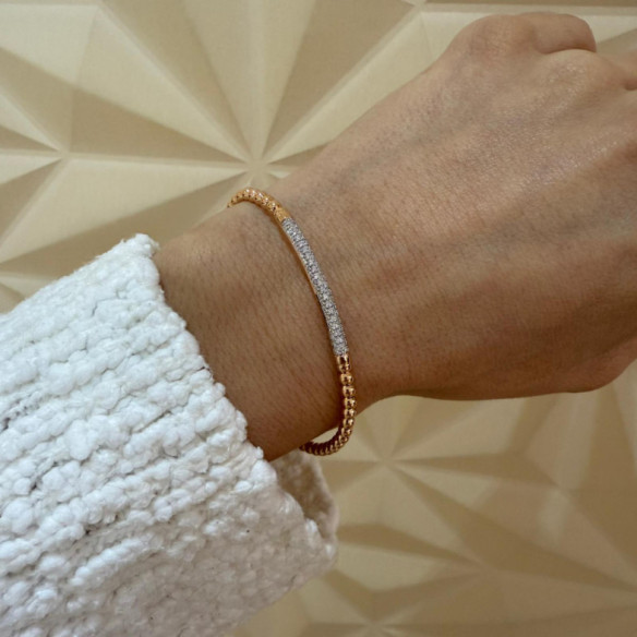 Pulsera Oro y Diamantes Elástica Colette Barra - Diamant-Armbänder