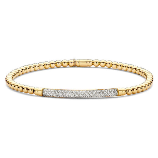 Pulsera de Diamantes y Oro Elástica Colette Barra - Brazaletes de Oro