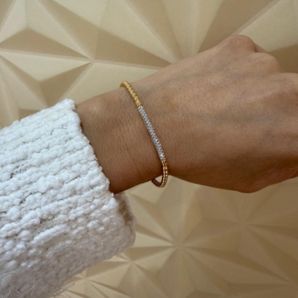 Pulsera de Diamantes y Oro Elástica Colette Barra - Braccialetti d'oro