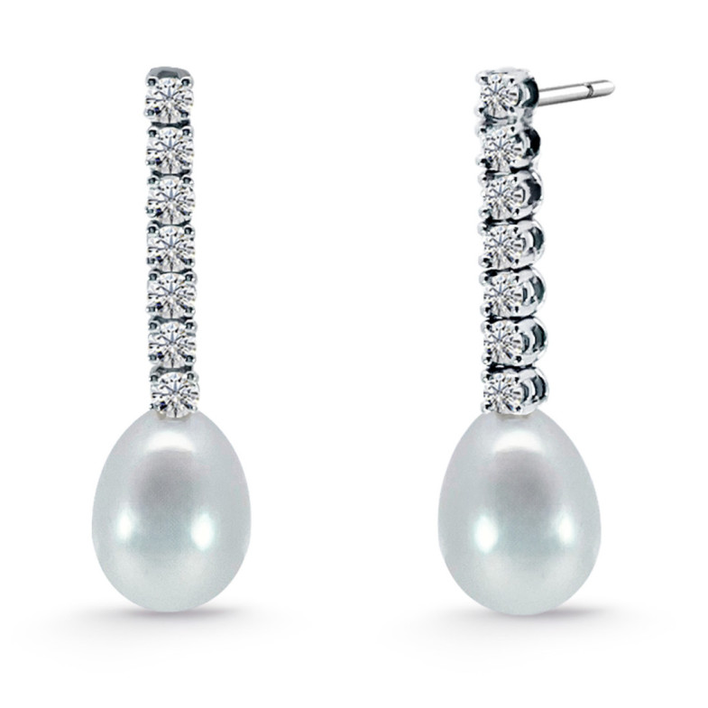 Pendientes Perlas Serenidad Garras con Diamantes - Ohrringe
