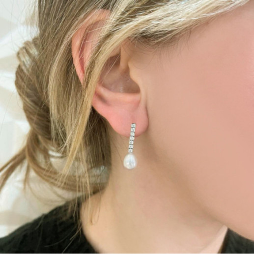 Pendientes Perlas Serenidad Garras con Diamantes - Brincos 2