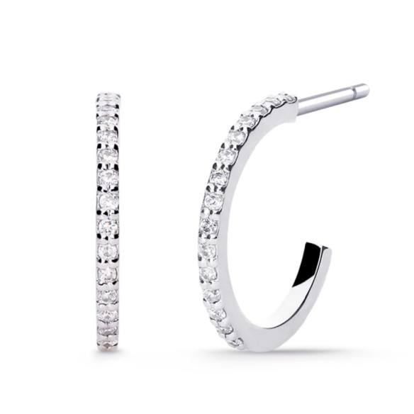 Pendientes Diamantes Aro Minimal 0.35ct - Brincos