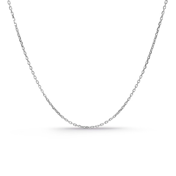 Cadena Oro Blanco 0.9mm Forzada Oval Lapidada Oro 18K 40cm - Catene d'oro
