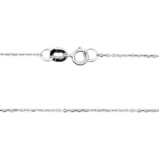 Cadena Oro Blanco 0.9mm Forzada Oval Lapidada Oro 18K 40cm - Goldketten 2