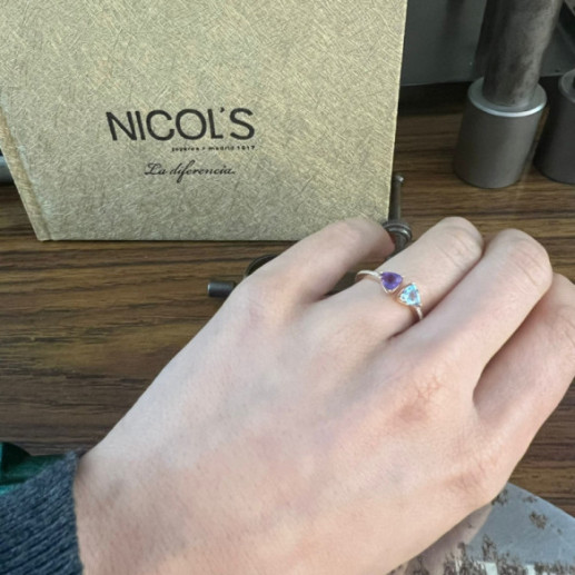Amethyst Diamond Ring e Topaz Trillon - Anelli altre pietre preziose 2