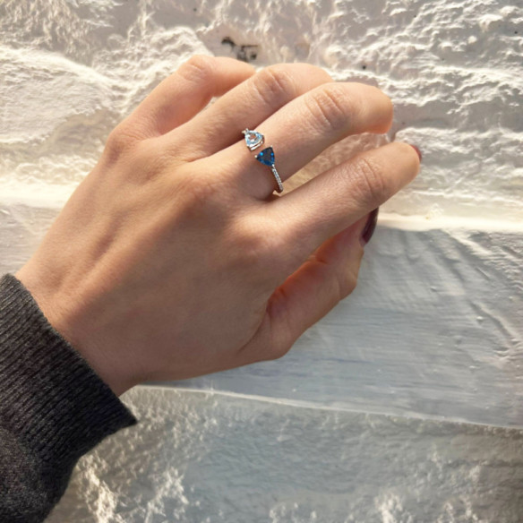 Anillo Diamantes Topacios TRILLON - Rings other precious stones