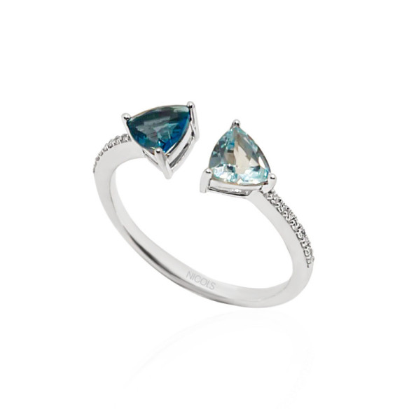 Anillo Diamantes Topacios TRILLON - Rings other precious stones