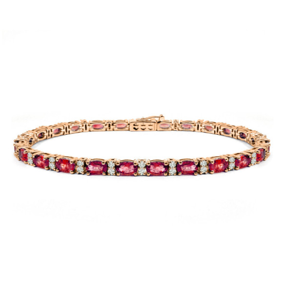 Pulsera rubís y diamantes Riviere Royal Oro Rosa - PULSERAS