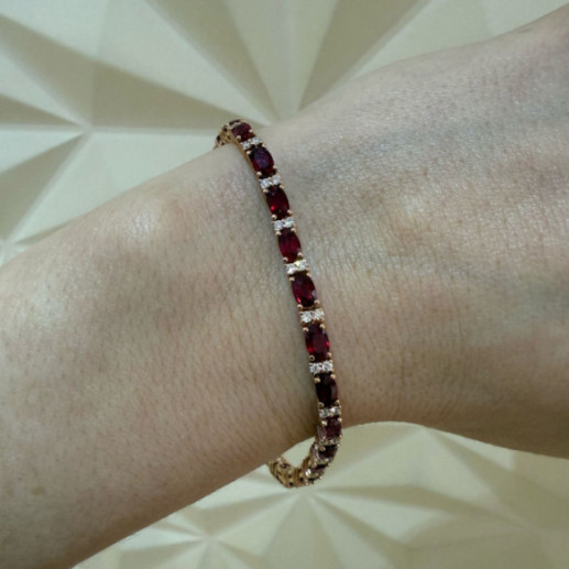 Pulsera rubís y diamantes Riviere Royal Oro Rosa - PULSERAS 2