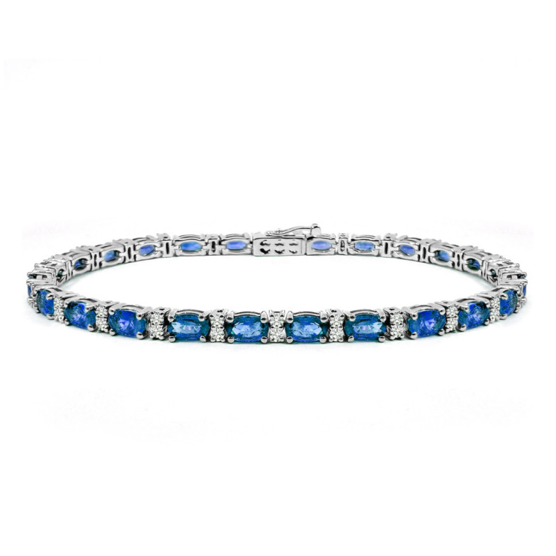 Pulsera oro blanco zafiros y diamantes Riviere Royal - ARMBäNDER