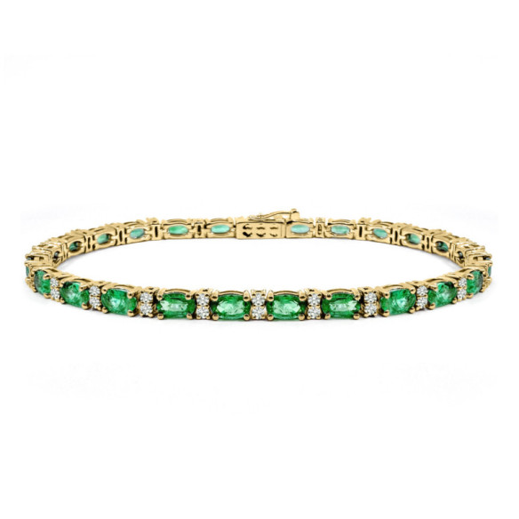 Riviere Royal emerald and diamond bracelet - BRACELETS