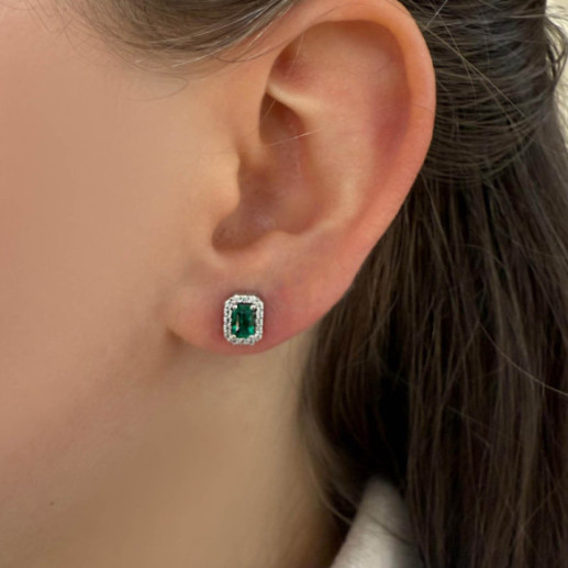 Pendientes Esmeraldas Sunset Rectangle - PENDIENTES 2