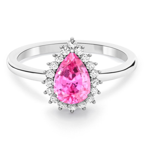 Anillo zafiro rosa y diamantes Alba - Anelli di colore di colore