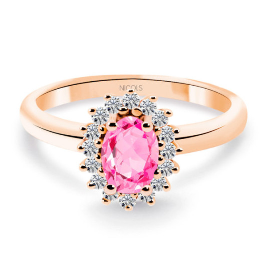 Anillo Zafiro Rosa Dalia 0.90 Oro rosa - ANILLOS