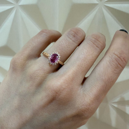 Anillo Zafiro Rosa Dalia 0.90 Oro rosa - ANéIS 2