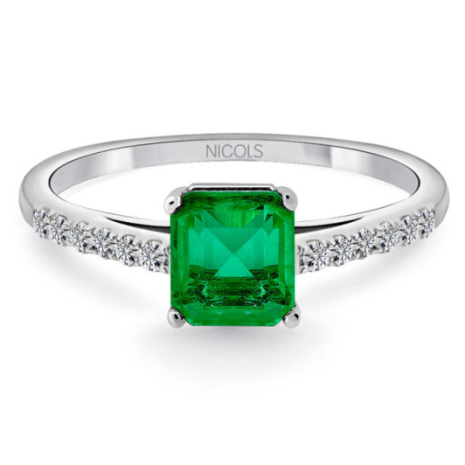 Anillo Esmeralda rectangular Lola 0.70 ct - Anéis esmeralda